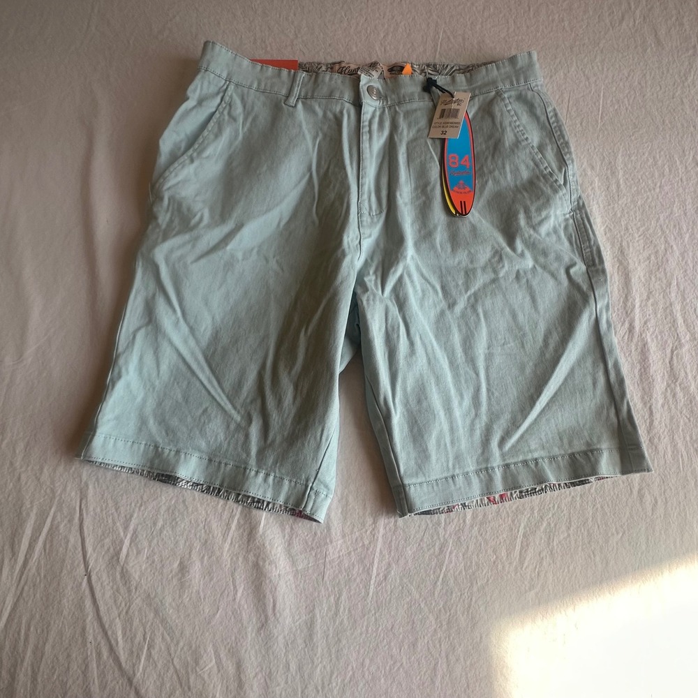 Huntington Beach Surf Team Mens 32 Stretch Twill Classic Fit Shorts Blue Dream